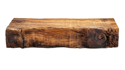 Old rustic wooden board with aged texture and natural grain isolated on white background
