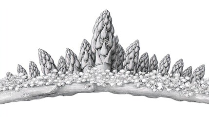 Asparagus crown, detailed design