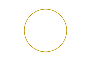 Golden outlined circle on transparent background for design accents, badges, and UI components