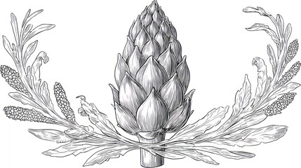 Elegant artichoke illustration