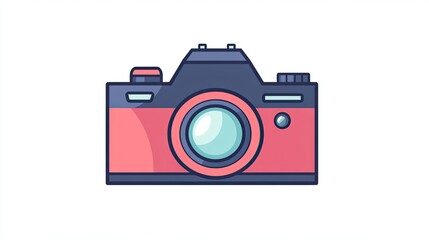 Fototapeta premium The stock photo shows a minimalist camera icon with clean, simple lines.