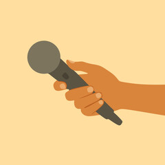 design about hand holding mic