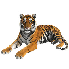 Obraz premium 3D tiger icon isolated on transparent background. PNG