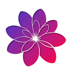 Fototapeta premium Gradient Bloom An Abstract Floral Design isolated on transparent baackground