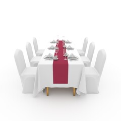 3d render Banquet Table and Chair design element Furniture