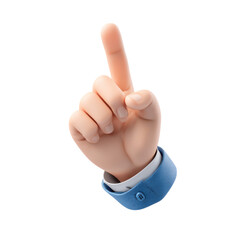 Hand pointing up with index finger isolated on a transparent background gesture