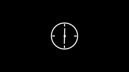Abstract spinning clock icon animation on black background. - Powered by Adobe