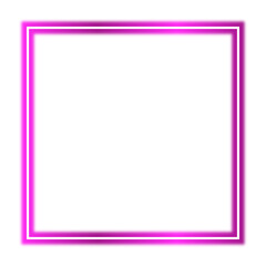 Neon pink frame png. Glowing frame on transparent background
