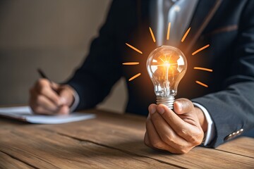 businessman with light bulb