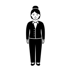 Naklejka premium A businesswoman in a suit stands isolated on white background