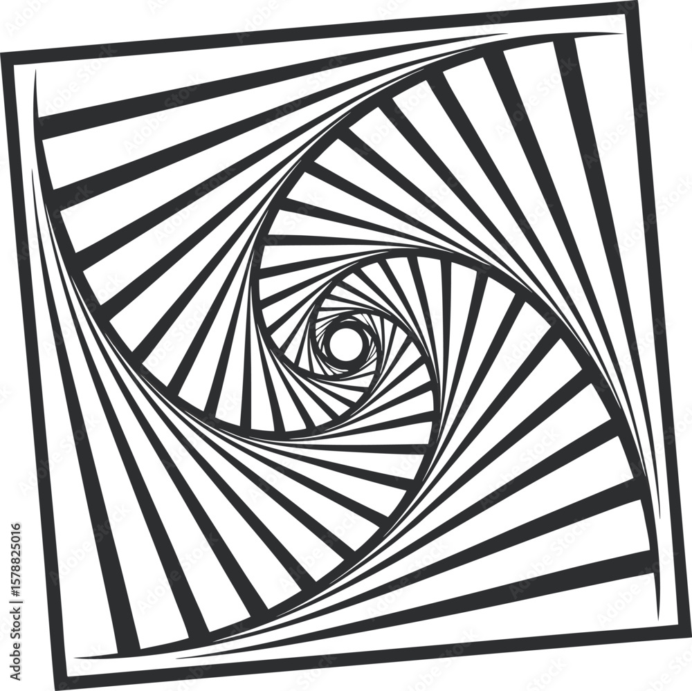Poster black and white abstract lines pattern with a burst of light