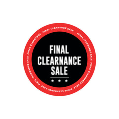 Final Clearance Sale Red Text Vector on White Background