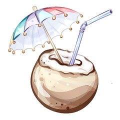 Imagine sipping a refreshing summer drink served right in a charming coconut, complete with a colorful umbrella to add a fun touch. This delightful beverage is ideal for beach vacations and tropical