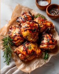 Juicy Grilled Chicken Thighs with Herbs and Seasoning