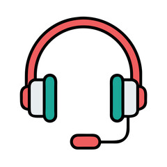 Headset/Headphone Vector Icon Editable Illustration