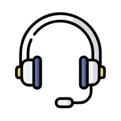 Headset/Headphone Vector Icon Editable Illustration