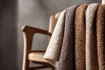 intricate comparison of natural fabric textures featuring linen cotton and wool