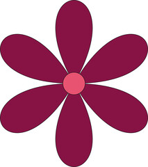 A vibrant vector illustration set featuring groovy retro elements in bold magenta tones