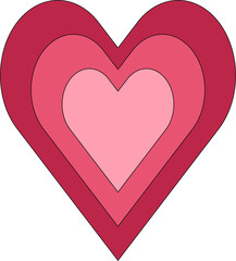 A vibrant vector illustration set featuring groovy retro elements in bold magenta tones