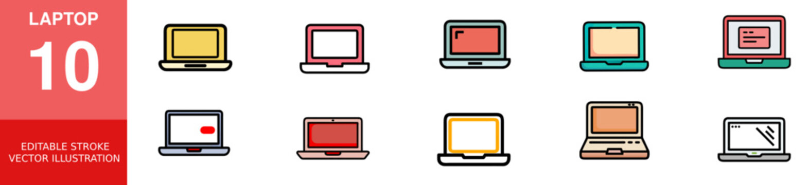 Laptop Vector Icon Editable Illustration