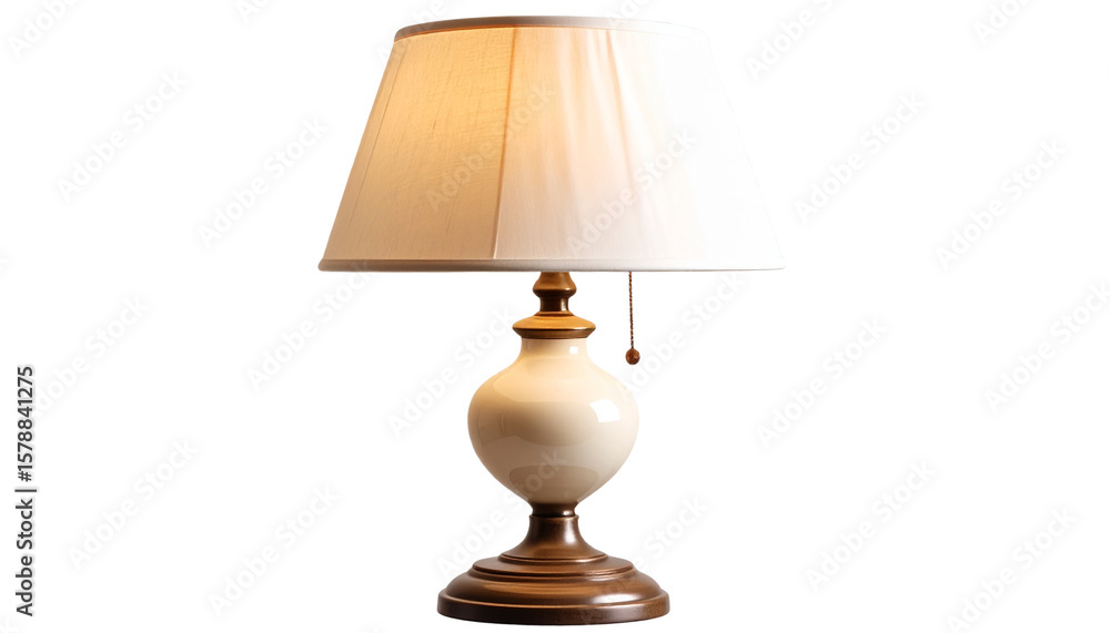 Poster a modern design desk lamp with cream shade isolated on transparent background