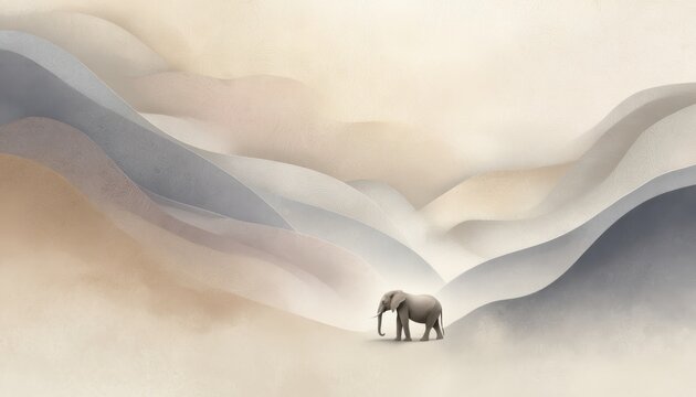 A horizontal illustration for Elephant Day, showing a single elephant standing calmly on a plain background.