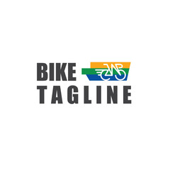 Mountain bike vector logo with a combination of the letter w and flag colors