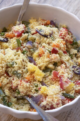 healthy couscous salad with summer vegetables