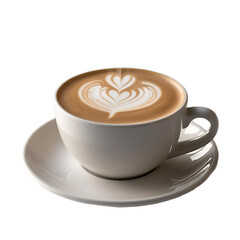 Hot Coffee Cup Isolated on White Background with Steam
