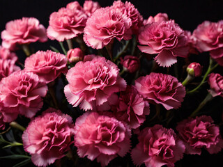 Fototapeta premium Close-up of a bouquet of pink carnations