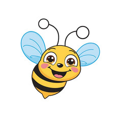 Adorable Bee Collecting Sweet Honey with a Happy Expression

