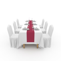 3d render Banquet Table and Chair design element Furniture