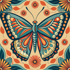 seamless pattern with butterflies