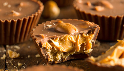 Delicious chocolate peanut butter cups with a creamy filling, perfect for satisfying sweet cravings.