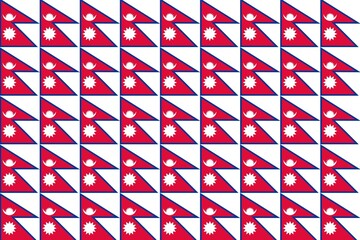 Nepal flag patten design for background, decoration, wallpaper, textile, print, celebration. Kathmandhu. Seamless geometric pattern with triangles. National flag