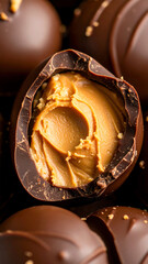 Delicious chocolate truffle filled with creamy peanut butter, perfect for dessert lovers and sweet indulgence.