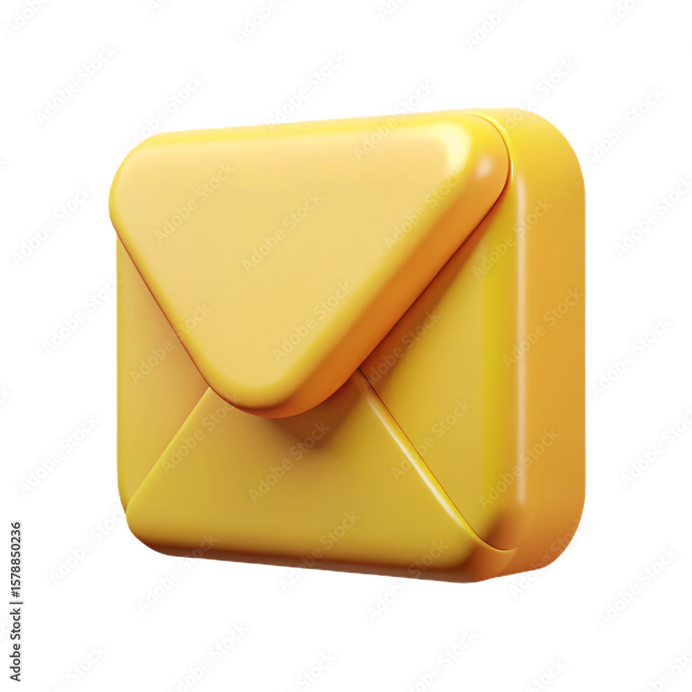 Poster golden 3d email icon with transparent background a modern and unique design for digital communicatio