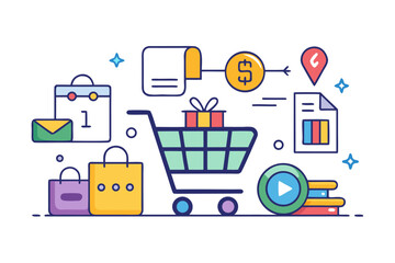 shopping icons set