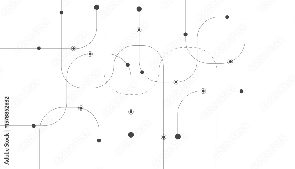 Poster abstract geometric circuit connecting lines, slants and points