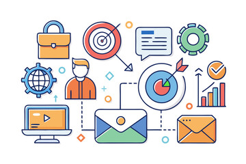 communication icons set