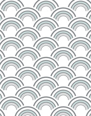 Minimalist Gray Rainbow Pattern Scandinavian Style Half Circles