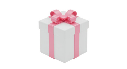 Obraz premium 3D Gift Box with Pink Ribbon Present Celebration Package