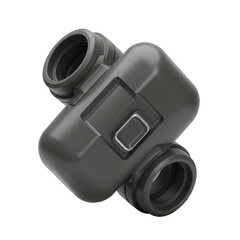 3D Gray Pipe Fitting Plumbing Connection Industrial Part Isolated