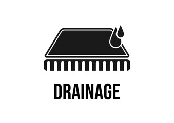 Drain icon . drainage vector illustration with water drops drainage system 