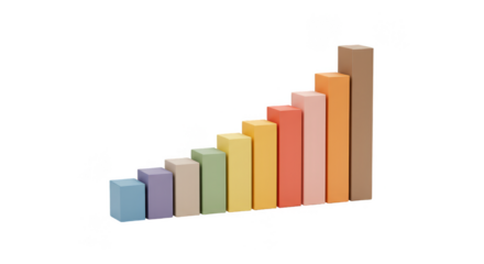 3D Graph Bar Chart Data Visualization Business Transparent Background