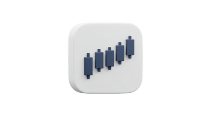 3d Icon Candlestick Chart Shows Finance Stock Market Diagram