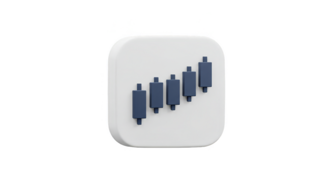 3d Icon Candlestick Chart Shows Finance Stock Market Diagram