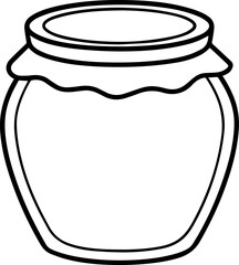Honey Jar black outline vector and illustration, coloring book page