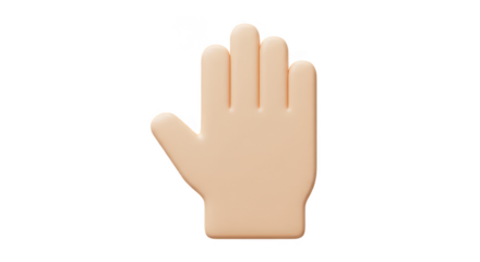 3d Hand Stop Gesture High Five Palm Render Transparent Background