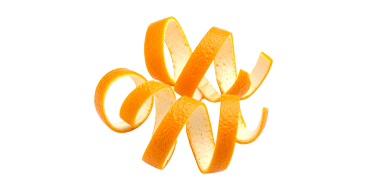 Single orange flower on white background with fresh citrus slices